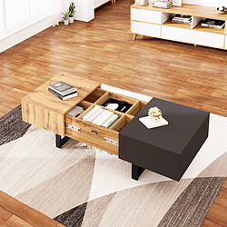 Blossom paris Table basse moderne avec rangement - Bois et anthracite