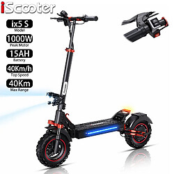 Trottinette électrique Pliable iScooter ix5S 11" Moteur 1000W 48V 15AH Noir
