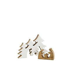 Paris Prix Crèche de Noël & Sapins Puzzle 25cm Blanc & Naturel