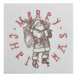 Paris Prix Lot de 20 Serviettes en Papier Père Noël 33x33cm Blanc