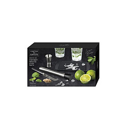 Paris Prix Coffret à Mojito 4 Accessoires 20cm Argent & Noir
