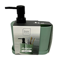 Avis Douceur D'Interieur Set de 3 Accessoires Salle de Bain Vita 19cm Sauge