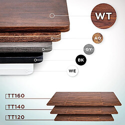 Duronic TT160 WT Plateau pour Bureau Assis Debout de 160 cm | Structure réglable en Hauteur Vendue séparément TM51 ou TM61 | Effet Bois de Noyer pas cher