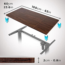 Avis Duronic TT160 WT Plateau pour Bureau Assis Debout de 160 cm | Structure réglable en Hauteur Vendue séparément TM51 ou TM61 | Effet Bois de Noyer