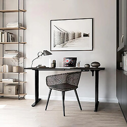 Duronic TM51 BK Structure de Bureau Assis-Debout électrique | Hauteur Ajustable de 72 à 118 cm | Charge maximale de 70 kg | Plateau de 120 140 ou 160 cm vendu séparément | Ports USB et USB-C