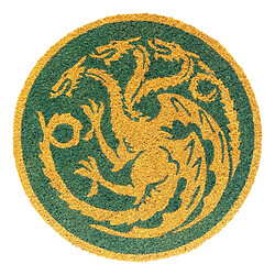 Game of Thrones Paillasson Décoratif Rond 50cmx50cm Motif Dragon Targaryen Antidérapant Vert