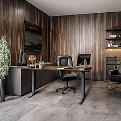 Duronic TT160 WT Plateau pour Bureau Assis Debout de 160 cm | Structure réglable en Hauteur Vendue séparément TM51 ou TM61 | Effet Bois de Noyer