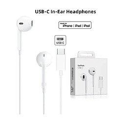 Écouteurs Casque USB-C PHONECARE Pour Apple iPhone 17 Pro Max - Blanc