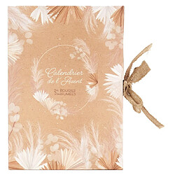 The Home Deco Factory Calendrier de l'Avent 24 Bougies Parfumées Nature 30cm Marron pas cher