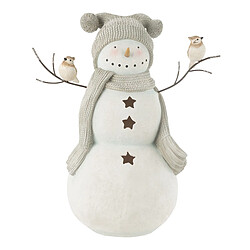 Paris Prix Bonhomme de Neige Déco Oiseaux 50cm Blanc