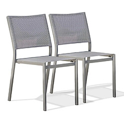 Paris prix lot de 2 chaises de jardin empilables - Gris anthracite