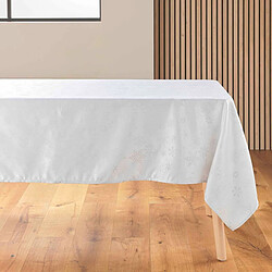 Paris Prix Nappe Jacquard Imprimé Flocons 140x300cm Blanc