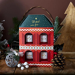 Avis The Home Deco Factory Coffret 4 Bougies Parfumées Maison Noël 18cm Rouge