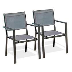 Paris prix lot de 2 fauteuils de jardin empilables - Gris anthracite