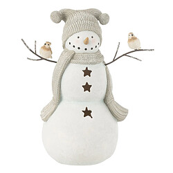 Paris Prix Bonhomme de Neige Déco Oiseaux 27cm Blanc