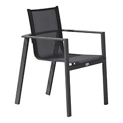 Paris prix Fauteuil de jardin empilable - Gris anthracite & noir