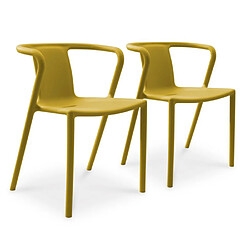 Paris prix Lot de 2 fauteuils de jardin empilables - Moutarde