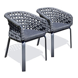 Paris prix lot de 2 fauteuils de jardin - Gris anthracite