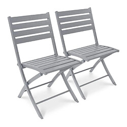 Paris prix lot de 2 chaises de jardin pliantes - Gris