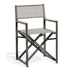 Paris prix fauteuil de jardin pliant - gris anthracite