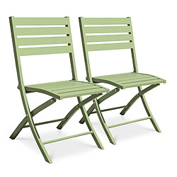 Paris Prix Lot de 2 Chaises de Jardin Pliantes Marius 82cm Vert Lagune