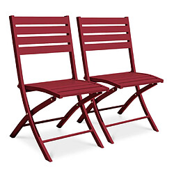 Paris prix lot de 2 chaises de jardin pliantes - Rouge carmin