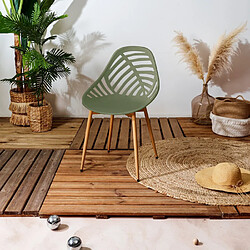 Avis Paris prix lot de 4 chaises de jardin - Vert olive
