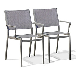 Paris prix lot de 2 fauteuils de jardin - Gris anthracite