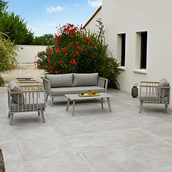 Acheter Paris prix Salon de jardin 5 places Napoli - Gris