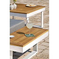 Paris prix Salon de jardin d'angle - Blanc pas cher