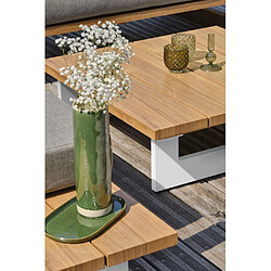 Avis Paris prix Salon de jardin d'angle 5 places - Blanc