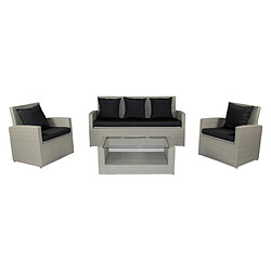 Paris prix Salon de jardin 5 places résine - Gris