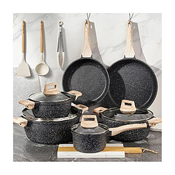 Batterie de cuisine 15 pièces antiadhésif en Granit noir Just perfecto JL-27