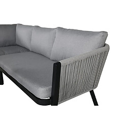 Paris prix Salon de jardin d'angle 4 places - Noir & gris clair pas cher