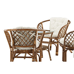 Acheter Paris Prix Salon de Jardin 4 Places en Rotin Wera 115cm Naturel