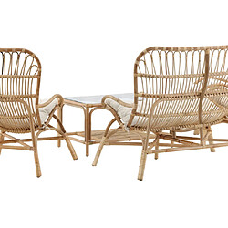 Paris prix Salon de jardin rotin Ella - Naturel & blanc pas cher