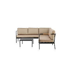 Acheter Paris prix Salon de jardin d'angle - Noir & beige