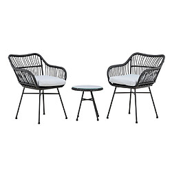 Paris prix Salon de jardin 2 places - Noir