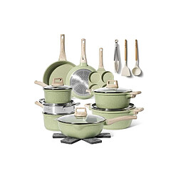 Batterie de cuisine 21 pièces Antiadhésif en Granit vert - Tous feux dont induction Just perfecto JL-723
