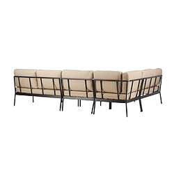 Paris prix Salon de jardin d'angle - Noir & beige pas cher