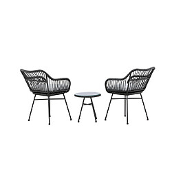 Avis Paris prix Salon de jardin 2 places - Noir