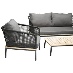Acheter Paris prix Salon de jardin bois Andorra - Noir