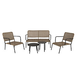 Avis Paris prix salon de jardin Paola - Naturel & noir