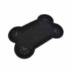 Paris Prix Tapis Repas pour Chien Forme Os 60cm Noir