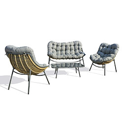 Paris prix Salon de jardin 4 places - Marron