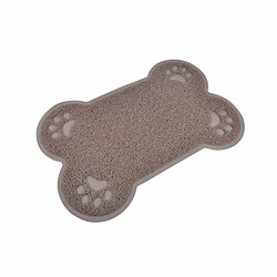 Paris Prix Tapis Repas pour Chien Forme Os 60cm Taupe