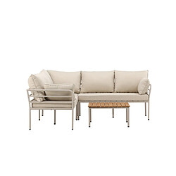 Avis Paris prix Salon de jardin d'angle 4 places - Beige