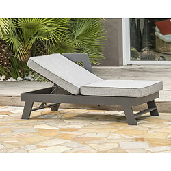 Paris prix Salon de jardin d'angle - Gris anthracite pas cher