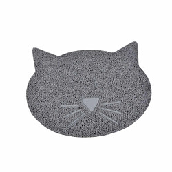 Paris Prix Tapis Repas pour Chat Tête de Chat 43cm Gris