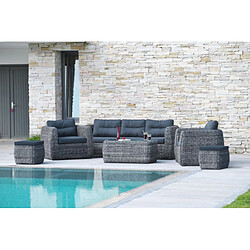 Paris prix salon de jardin Bahamas 7 places - Gris anthracite pas cher